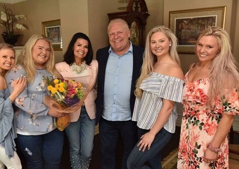 Doug Ford with daughters Krista Ford, Kara Ford, Kayla Ford, Kyla Ford & spouse, Karla Ford