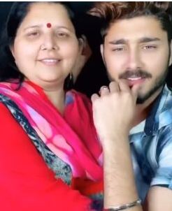 Hardik Sharma with his mother