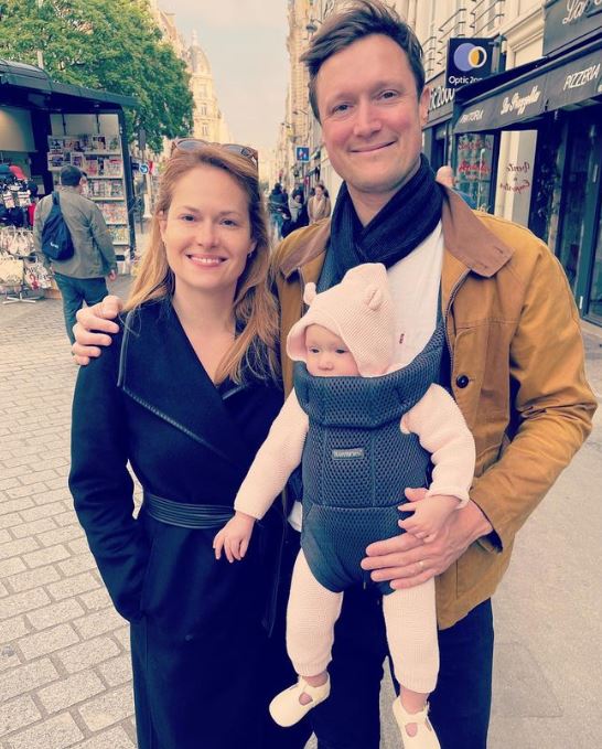 Gillian Turner with her husband and kid