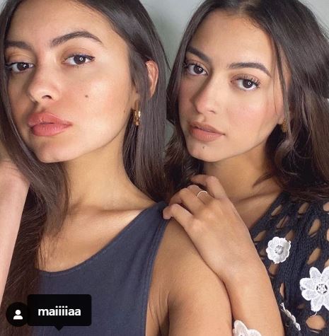 Maia Jae Bastidas with her twin sister